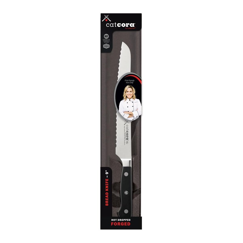 Cat Cora Forged Serrated Bread Knife, Professional 9-Inch German Steel Blade For Homemade Sourdough, Artisan Bread Slicing, or Cake Cutting, Ergonomic Triple-Rivet Handle, NSF-Certified Kitchen Knife - Image 1